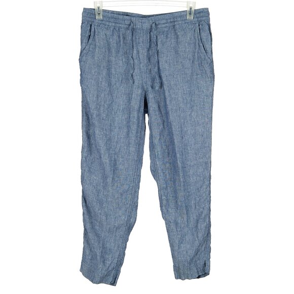 L.L.Bean Premium Linen Breezy Pull-On Ankle Pants Women's Size 14 - Picture 3 of 8